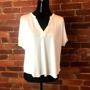 White Vee Blouse